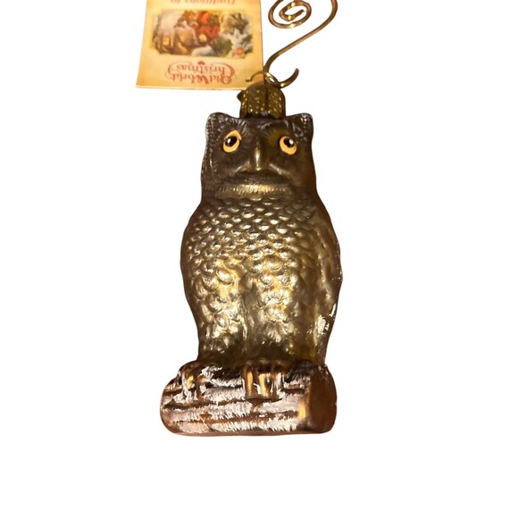 Owl Old World Christmas Wise Old Owl Glass Ornament New w/ Tag Woodland Animal - Picture 3 of 5